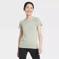 Women's Short Sleeve Seamless Crewneck Athletic T-Shirt - All in Motion™ Light Green M