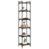 vidaXL Bookcase Smoked oak Engineered wood, Metal Medium Adjustable Feet - 3 of 4