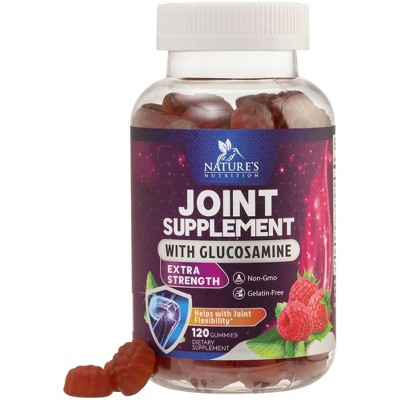 Joint Support Gummies Glucosamine Plus Vitamin E - Nature's Joint Support Supplement for Occasional Discomfort for Back, Knees & Hands - 120 Gummies
