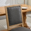 Lyngins 2-Piece Louis Armless Dining Chairs with Square Rattan Backrest & Exquisitely Carved Solid Wood Frame, French Kitchen Chair for Living Room - 4 of 4
