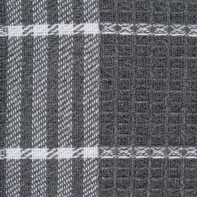 Gray and White Cotton Waffle Weave Dishcloth Set, 12 Pieces