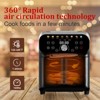 WHALL Air Fryer Oven 6QT, Stainless Steel Air Fryer with LED Smart Touchscreen, Air Fryer Toaster Oven 12 Pre-set Menus, Roasts, Reheats, Bakes, Black - 3 of 4