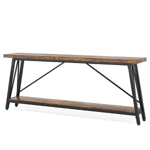 Resenkos Console Table, Sofa Table, 70.9" Console Table, Extra Long Sofa Table Behind Couch,Dark Brown & Black - 1 of 4