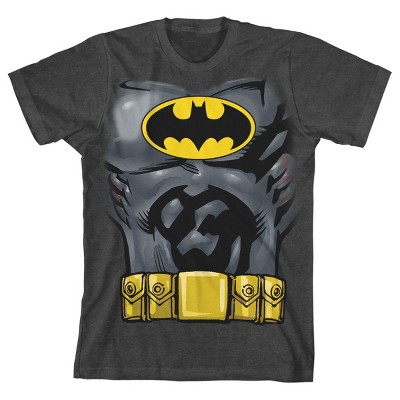 Batman Cartoon Costume Boy's Charcoal Heather T-shirt-large : Target