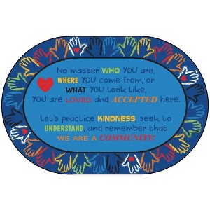 Carpets for Kids Hands Together Learning Rug for Diversity, Oval - 1 of 4