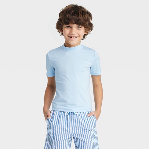 Boys' Short Sleeve Tree Printed & Striped Rash Guard Top & Swim Shorts Set  - Cat & Jack™ : Target