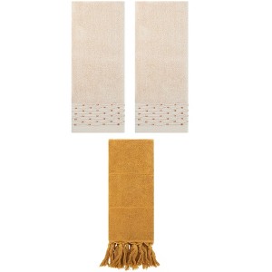 REGALWOVEN 3 Packs Solid Cotton Absorbent Soft Bathroom Hand Towel 14" x 30" - 1 of 4