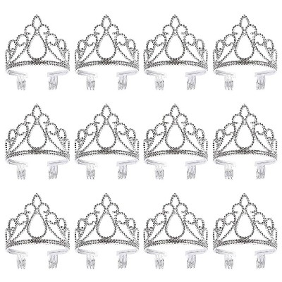Blue Panda 12-Pack Princess Crown & Tiara Headband for Girls Kids Dress Up Costume Party Favors, Age 3-6