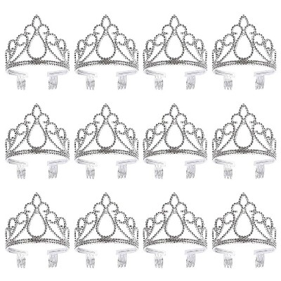 Blue Panda 12-Pack Princess Crown & Tiara Headband for Girls Kids Dress Up Costume Party Favors, Age 3-6