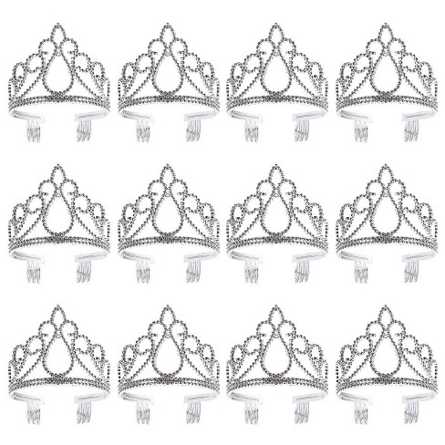 very pretty pack of 12 Metallic Crown Party Hats kids girls princess queen 