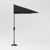 8.83'x7.81' Half-Circle Outdoor Patio Market Umbrella with Black Pole - Room Essentials™ - 3 of 4