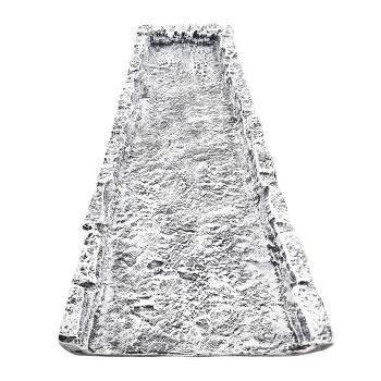 Cast Aluminum Decorative Downspout Gutter Splash Block - White Slate Stone, Rust-Proof, Heavy-Duty, 24-Inch - Oakland Living