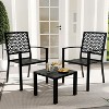 3 Pieces Patio Furniture Set, Metal Outdoor Furniture with 2 Chairs and Coffee Table, Modern Bistro Set for Garden, Balcony, Porch - 3 of 4