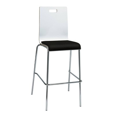 Jive Barstool Tuxedo Fabric Seat White - KFI