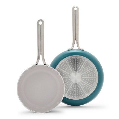 GreenPan Nova 2pk Aluminum Ceramic Nonstick Fry pan Set with Stainless Steel Handle