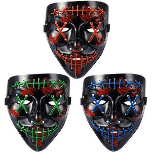 Halloween Scary Mask LED Mask LED Purge Mask LED Light Up Mask for Halloween Costume - 1 of 4