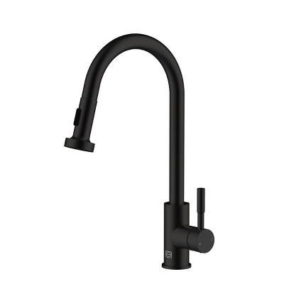 Elegant Lighting Sem Single Handle Pull Down Sprayer Kitchen Faucet in Matte Black
