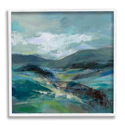 Stupell Modern Green Mountains Landscape Framed Giclee