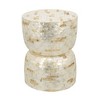 HDZNVF 14x14x18 inch Decorative Bamboo Hourglass End Table with Gold and White Shell Finish - 3 of 4