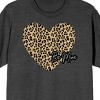 Valentine's Day Cheetah Heart Be Mine Crew Neck Short Sleeve Charcoal Heather Women's T-shirt - 2 of 3