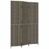 vidaXL Room Divider 3 Panels Gray Poly Rattan - 2 of 4