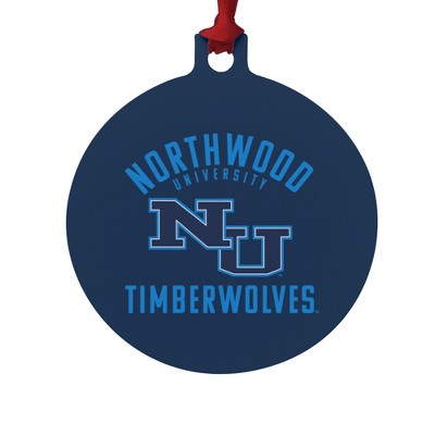 Northwood University Timberwolves Logo Aluminum Holiday Christmas Tree Ornament