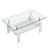 NicBex Coffee Tables for Living Room Modern Rectangle Coffee Tables with Transparent Tempered Glass Tabletop and White MDF Layer, Transparent - 2 of 4