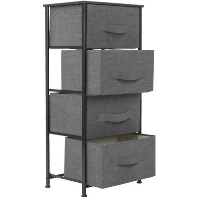 Sorbus 4-Drawer Black Fabric Storage Chest with Steel Frame