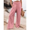 Women Palazzo Pants Summer Boho Wide Leg High Waist Casual Lounge Pant Beach Travel Vacation Outfits - 4 of 4