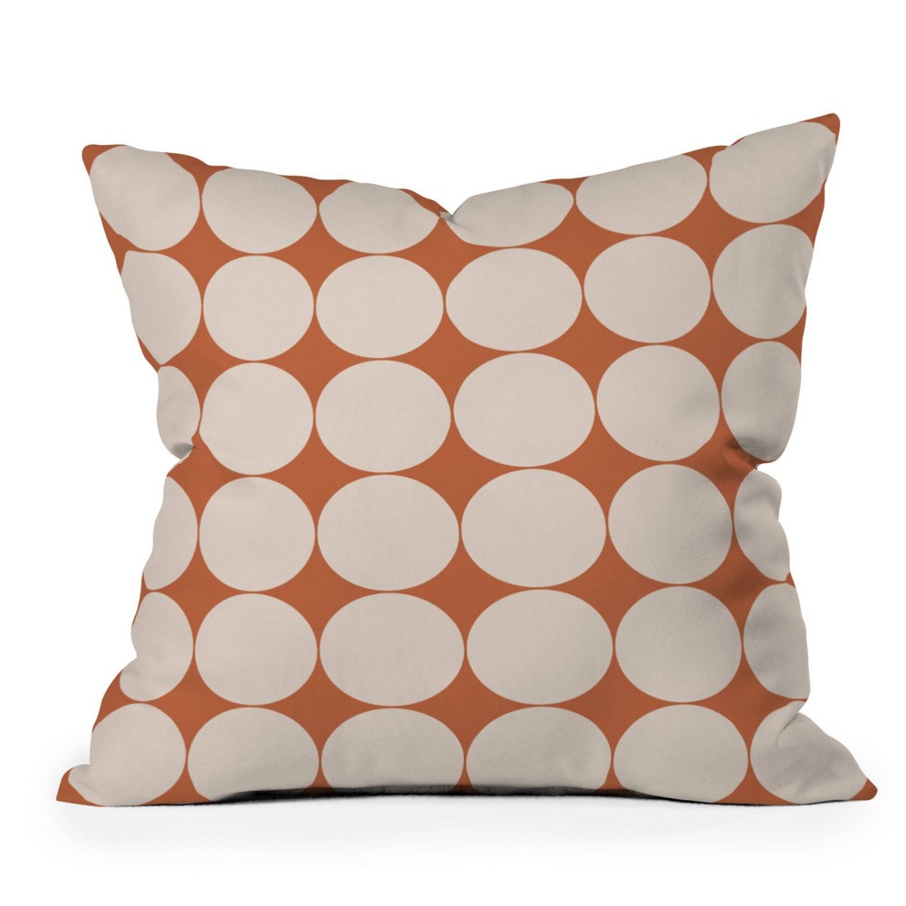 Photos - Pillow 20" x 20" Color Poems Circular Minimalism Outdoor Throw  Orange - Deny Designs: UV & Mildew Resistant, Square Shape