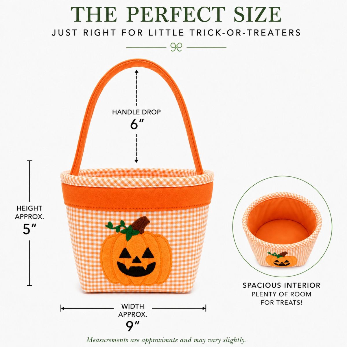 Bits & Bows Unisex Petite Pumpkin Halloween Tote, Orange - thumbnail 3