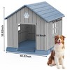CAVINAS  Weatherproof Outdoor Dog House, 38" Ventilated Pet Shelter with Elevated Floor & Ground Anchors,Blue - 4 of 4