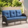 POCASSY 72" Wide Outdoor Sofa Furniture Outdoor Wicker Sofa Weather Resistant Rattan with Deep Seat for Patio Backyard Porch - 2 of 4