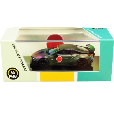 BMW i8 Zero Liberty Walk Dark Green 1/64 Diecast Model Car by Paragon