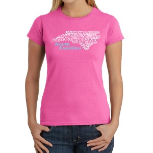 LA Pop Art Women's Word Art T-Shirt - North Carolina - 1 of 4