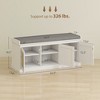 Kumasinova Shoe Storage Bench with Woven Rattan Doors,Shoe Rack with Cushioned Seat & Adjustable Shelves for Entryway,Hallways,Living Room - 3 of 4