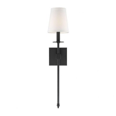 Monroe Transitional 24" Matte Black Outdoor Wall Sconce