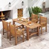 Tangkula Teak Wood Patio Dining Chair Outdoor Armchair w/ Slatted Seat & Solid Legs - 4 of 4