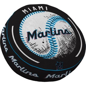 MLB Miami Marlins Baseball Circle Plushlete Pillow: Sports Team Logo, Round Novelty Plush - 1 of 3