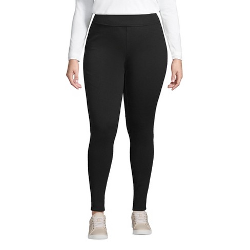 Lands' End Women's Plus Size High Rise Serious Sweats Fleece Lined Pocket  Leggings - 3x - Black : Target