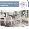 NicBex Minimalist 5-Piece Dining Set – Rectangular Dining Table with 4 X-Back Dining Chairs, MDF Top & Rubberwood Legs, Rustic Kitchen Table - 3 of 4