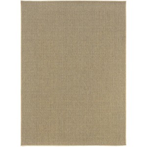 Captiv8e Designs Kokomo Textured Basket Weave Solid Light Brown Indoor/Outdoor Rug - 1 of 4