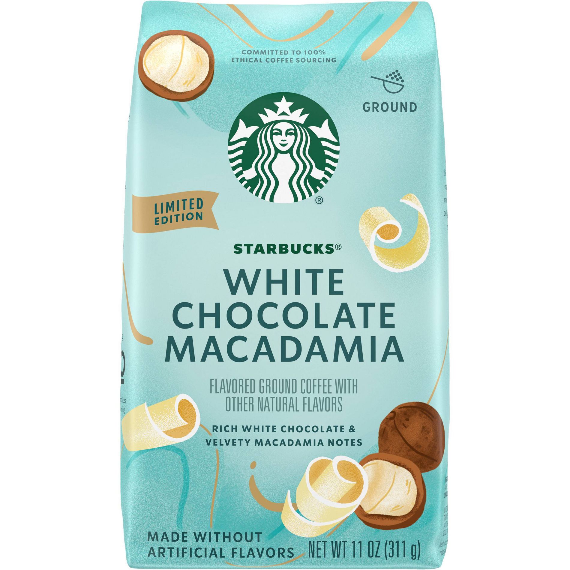 Starbucks White Chocolate Macadamia Nut Light Roast Ground Coffee - 11oz