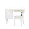 Dressing Table with Stool Makeup Vanity Set, Wood Vanity Desk with 4 Drawers, Storage Space–Maison Boucle - 4 of 4