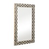 Wall Mirror Resin Wood Glass Modern Chevron Frame 24x1x36 Inch Gray White Decorative Accent for Home Office Bedroom Living Room - 3 of 4