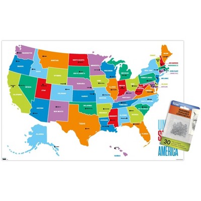 Trends International Map - United States Of America 2022 Unframed Wall ...