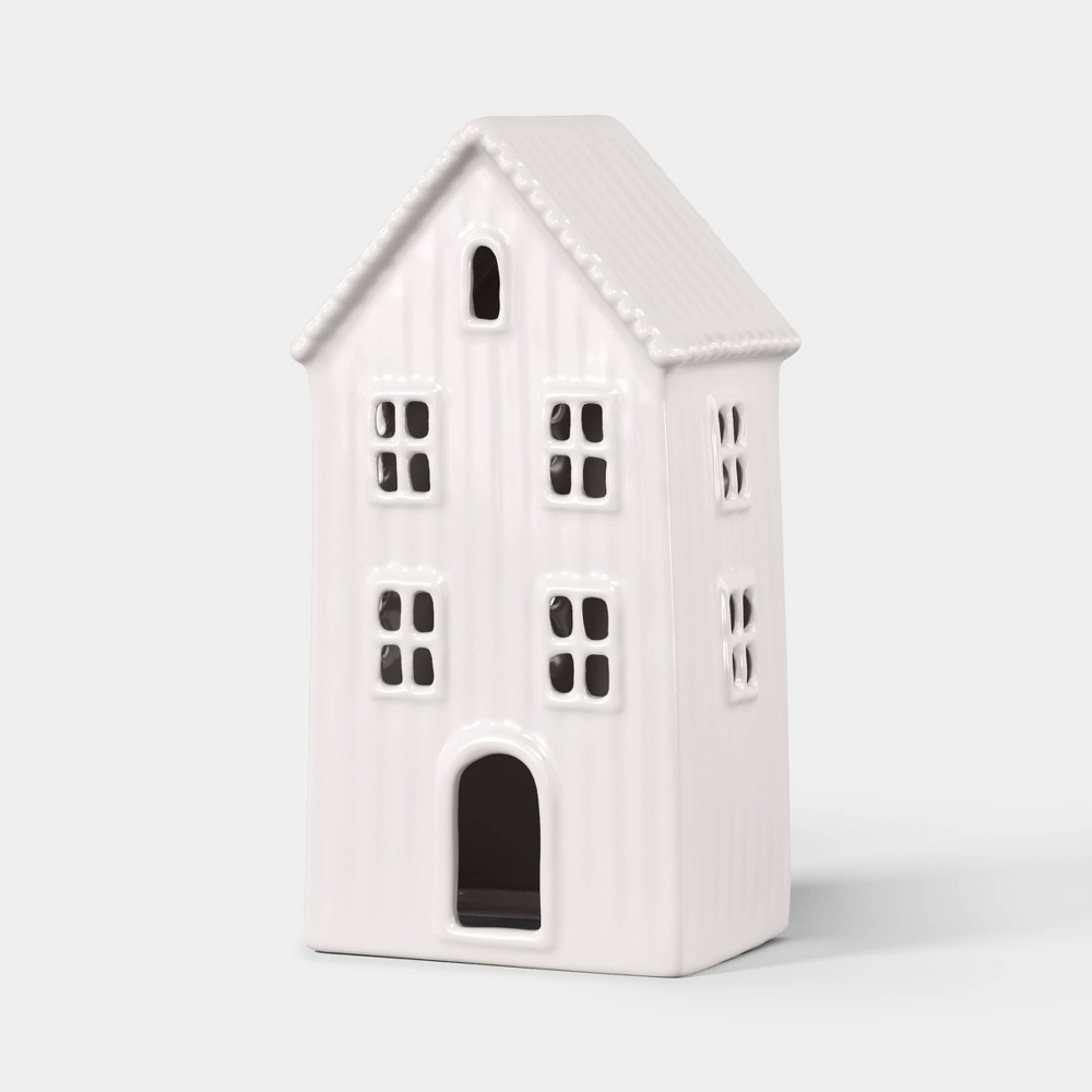 Beaded Ceramic Tall Christmas House - Threshold™