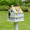 Home Bazaar 11" Novelty Cottage Bird House White - 4 of 4