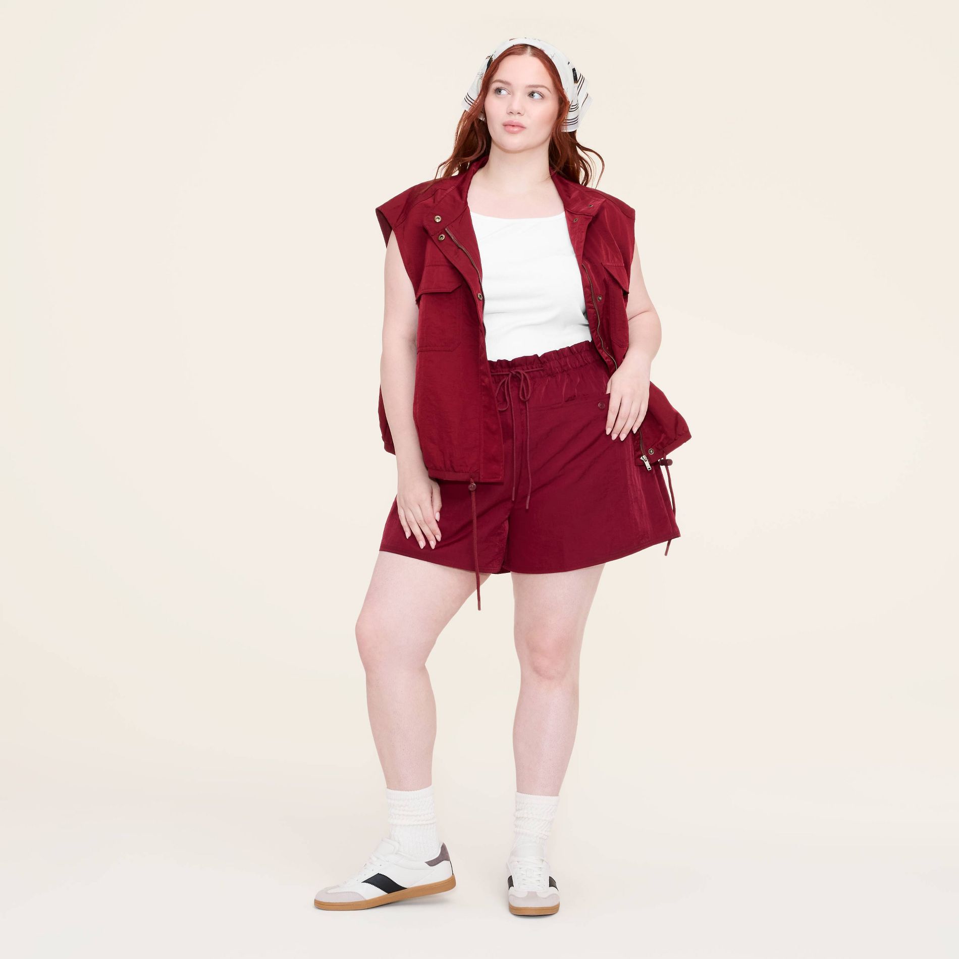 Women's High-Rise Woven Tech Cargo Shorts - Woolrich x Target Maroon 1X