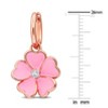 EVERLY JEWELRY | Rose Plated Sterling Silver 1/6 CT TGW White Topaz Hoop Earrings Pink Enamel Plated - 2 of 4